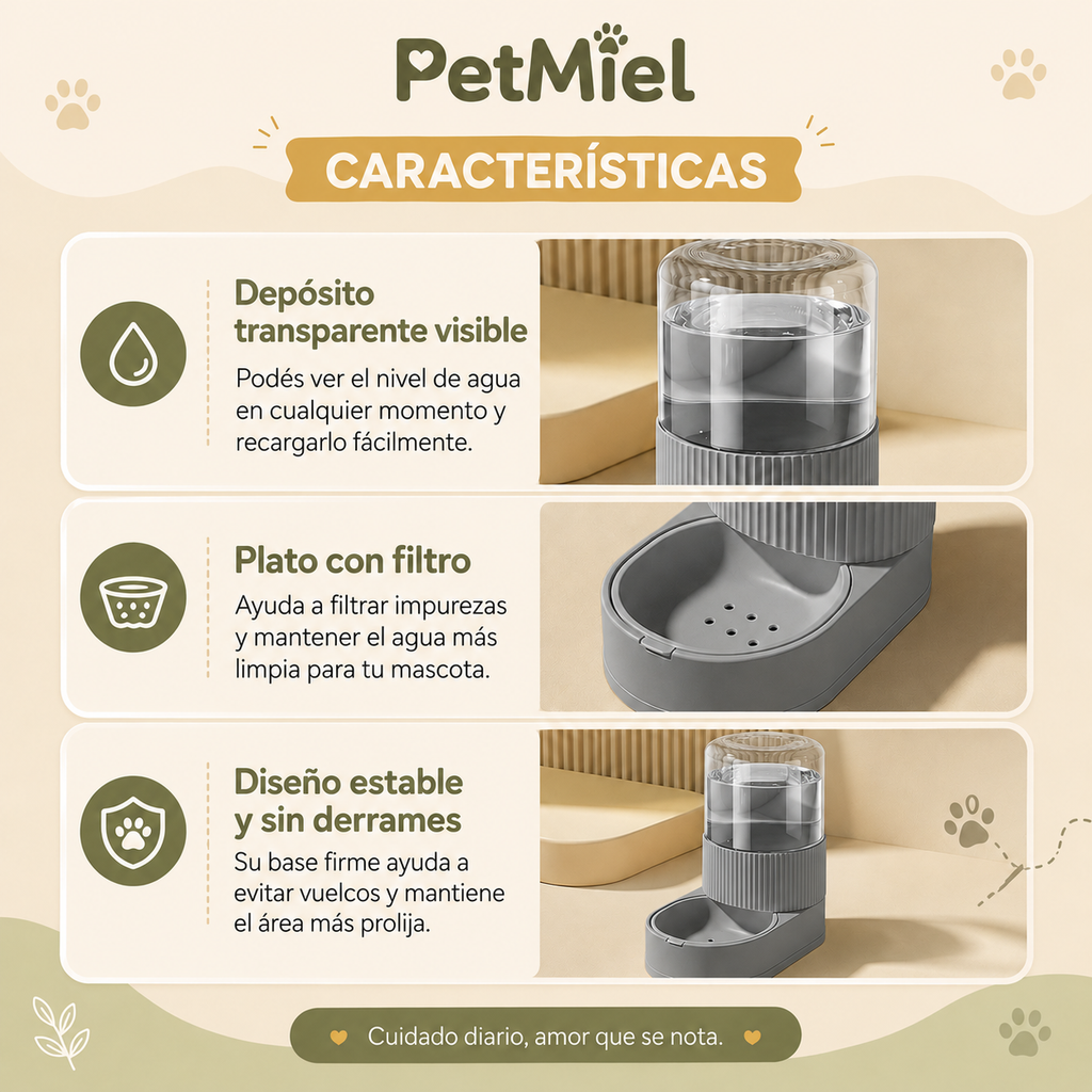 Bebedero Dispensador para Mascotas