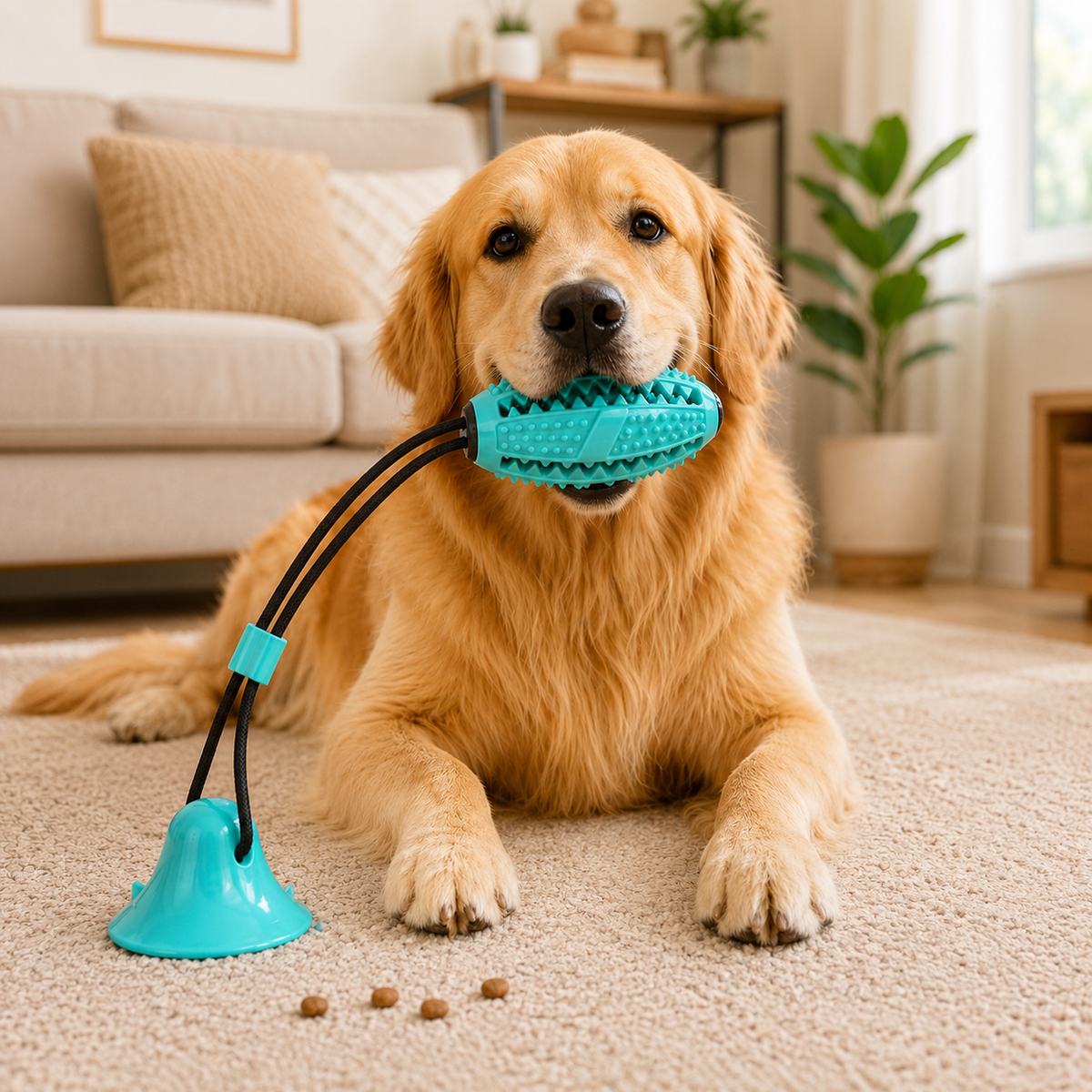 Juguete Dental con Ventosa y Dispensador para Perros