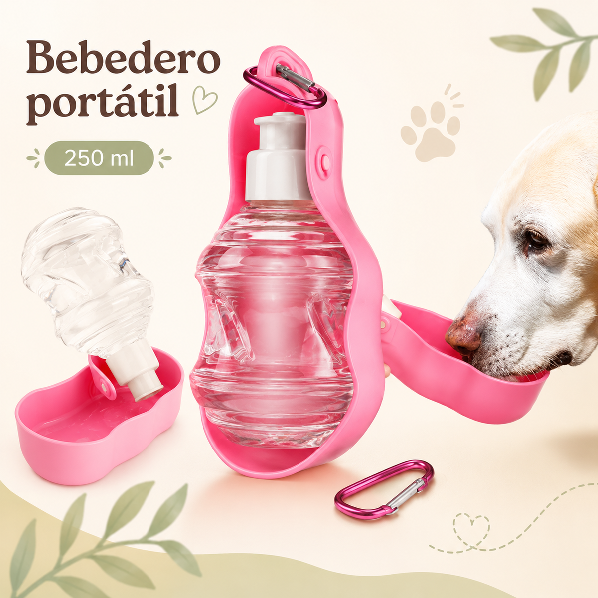 Bebedero Portátil para Mascotas 250 ml