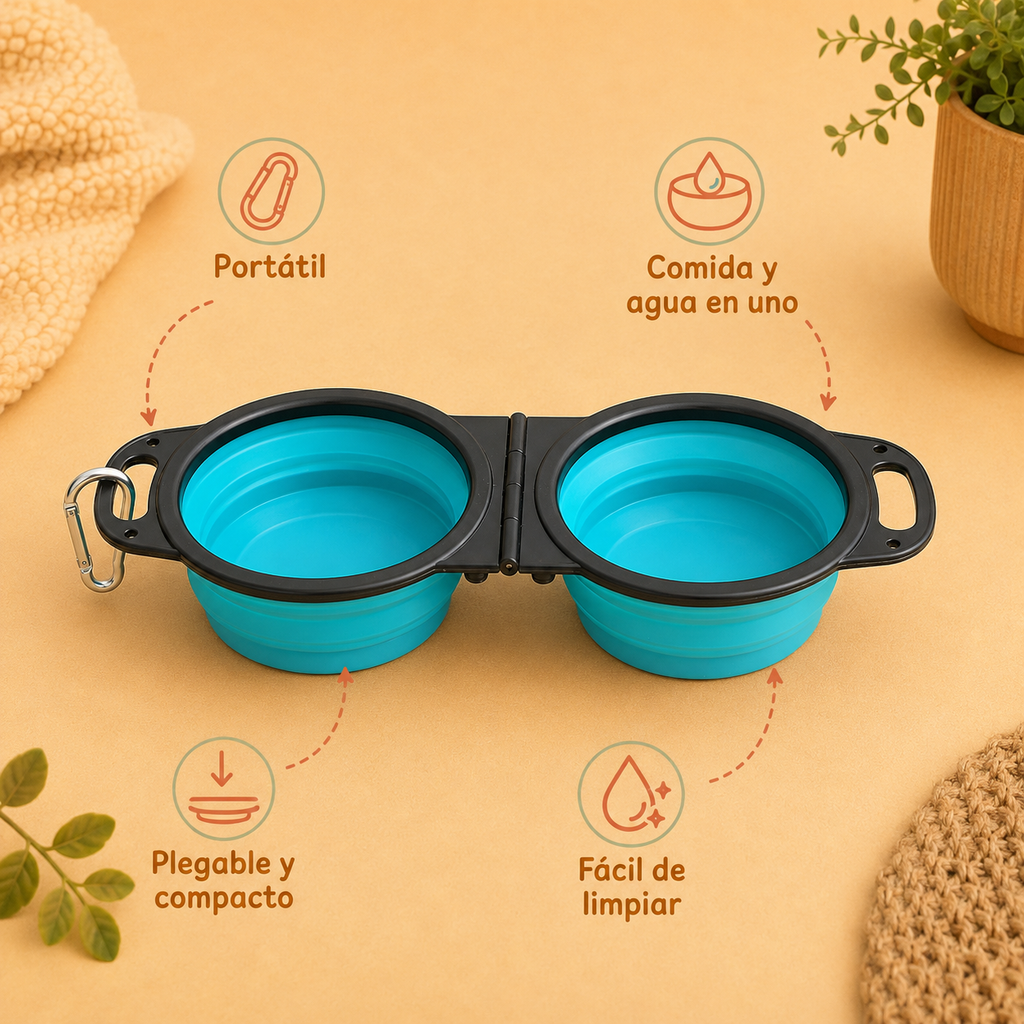 Plato Plegable Doble para Paseos