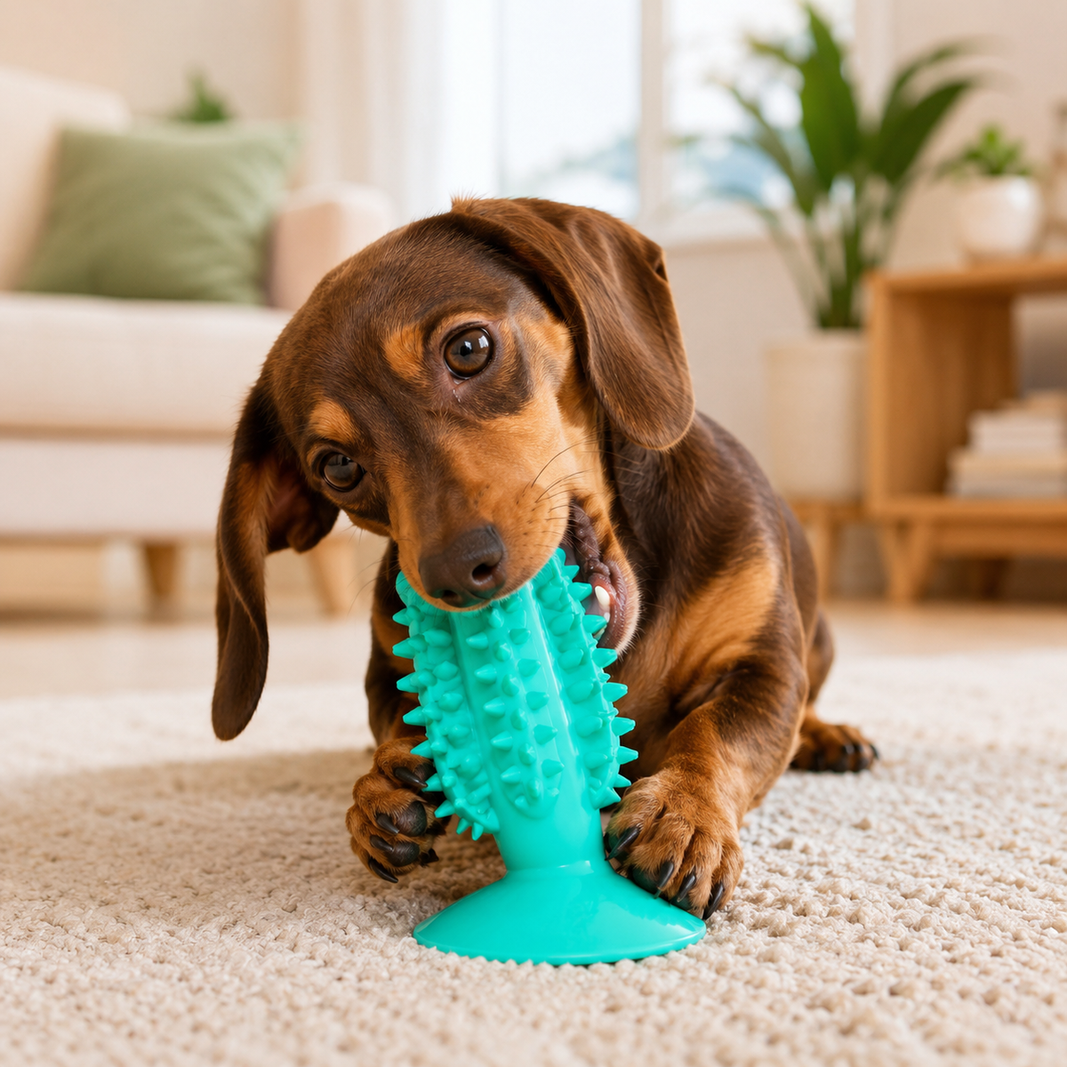 Juguete Mordedor Dental Cactus para Perros